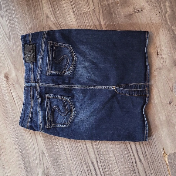 Silver l denim l shirt l vintage l blue jean shirt l 28 Emma skirt - Picture 5 of 7
